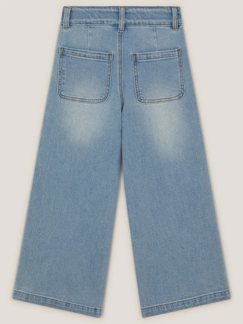 Monsoon Blue Sequin Floral Embroidered Wide Leg Jeans