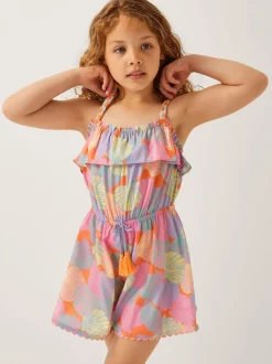 Monsoon Blue Shell Print Strappy Playsuit