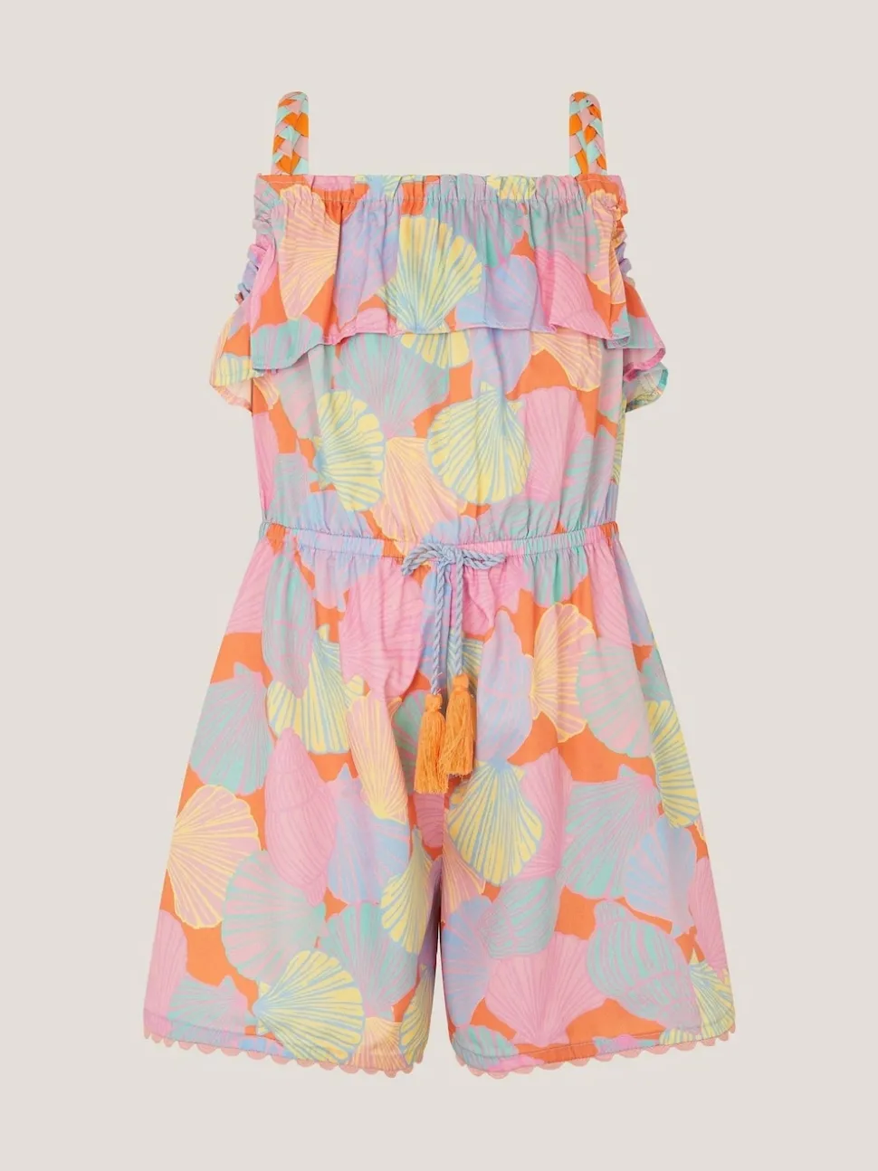 Monsoon Blue Shell Print Strappy Playsuit
