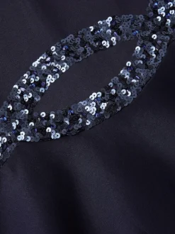Monsoon Blue Sleeveless Sequin Prom Dress