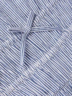 Monsoon Blue Stripe Short Sleeve Jumpsuit