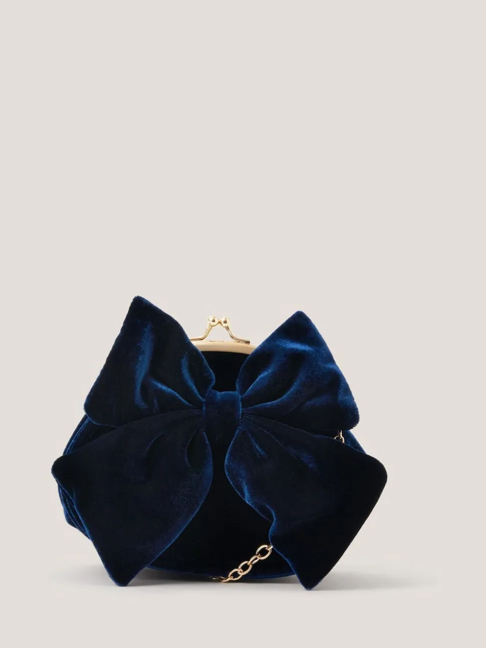 Monsoon Blue Velvet Bow Clip Frame Bag