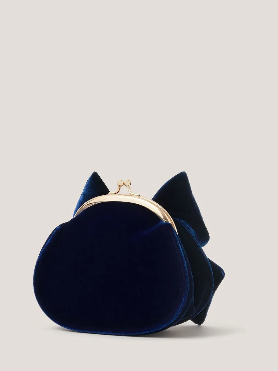 Monsoon Blue Velvet Bow Clip Frame Bag