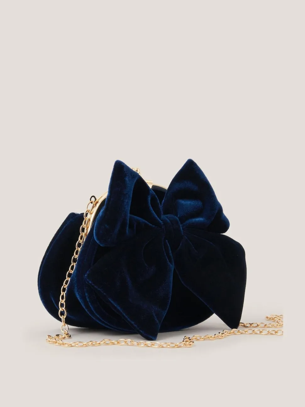 Monsoon Blue Velvet Bow Clip Frame Bag