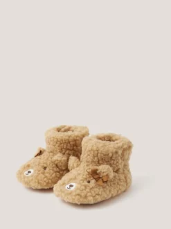 Monsoon Brown Baby Teddy Bear Slipper Boots