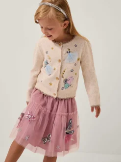 Monsoon Brown Fairy Star Embroidered Cardigan