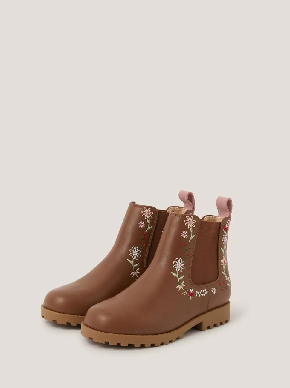 Monsoon Brown Flower Emb Boots