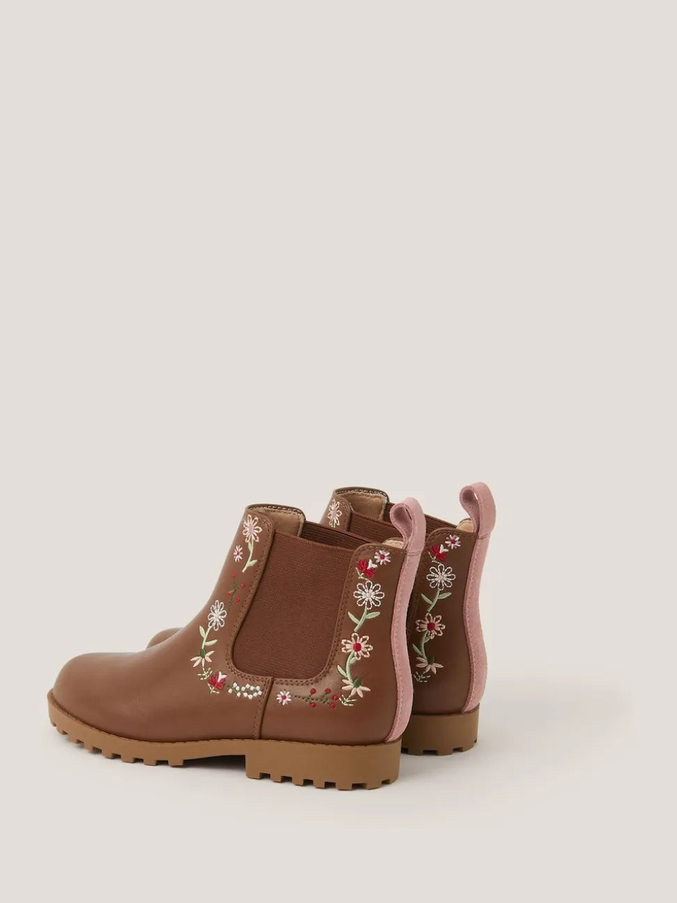 Monsoon Brown Flower Emb Boots