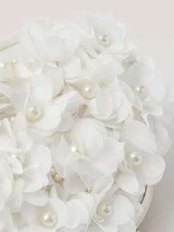 Monsoon Cream Appliqué Floral Cluster Clip Frame Bag