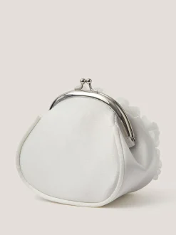 Monsoon Cream Appliqué Floral Cluster Clip Frame Bag