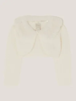 Monsoon Cream Baby Detachable Collar Fuzzy Cardigan