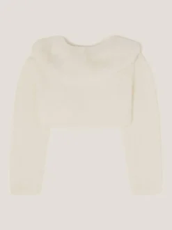 Monsoon Cream Baby Detachable Collar Fuzzy Cardigan