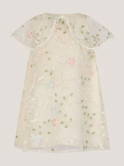 Monsoon Cream Baby Floral Embroidered Swing Dress