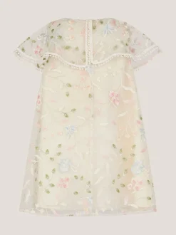Monsoon Cream Baby Floral Embroidered Swing Dress