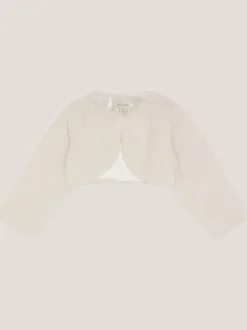 Monsoon Cream Baby Marie Faux Fur Cardigan