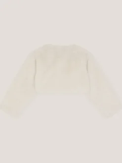 Monsoon Cream Baby Marie Faux Fur Cardigan