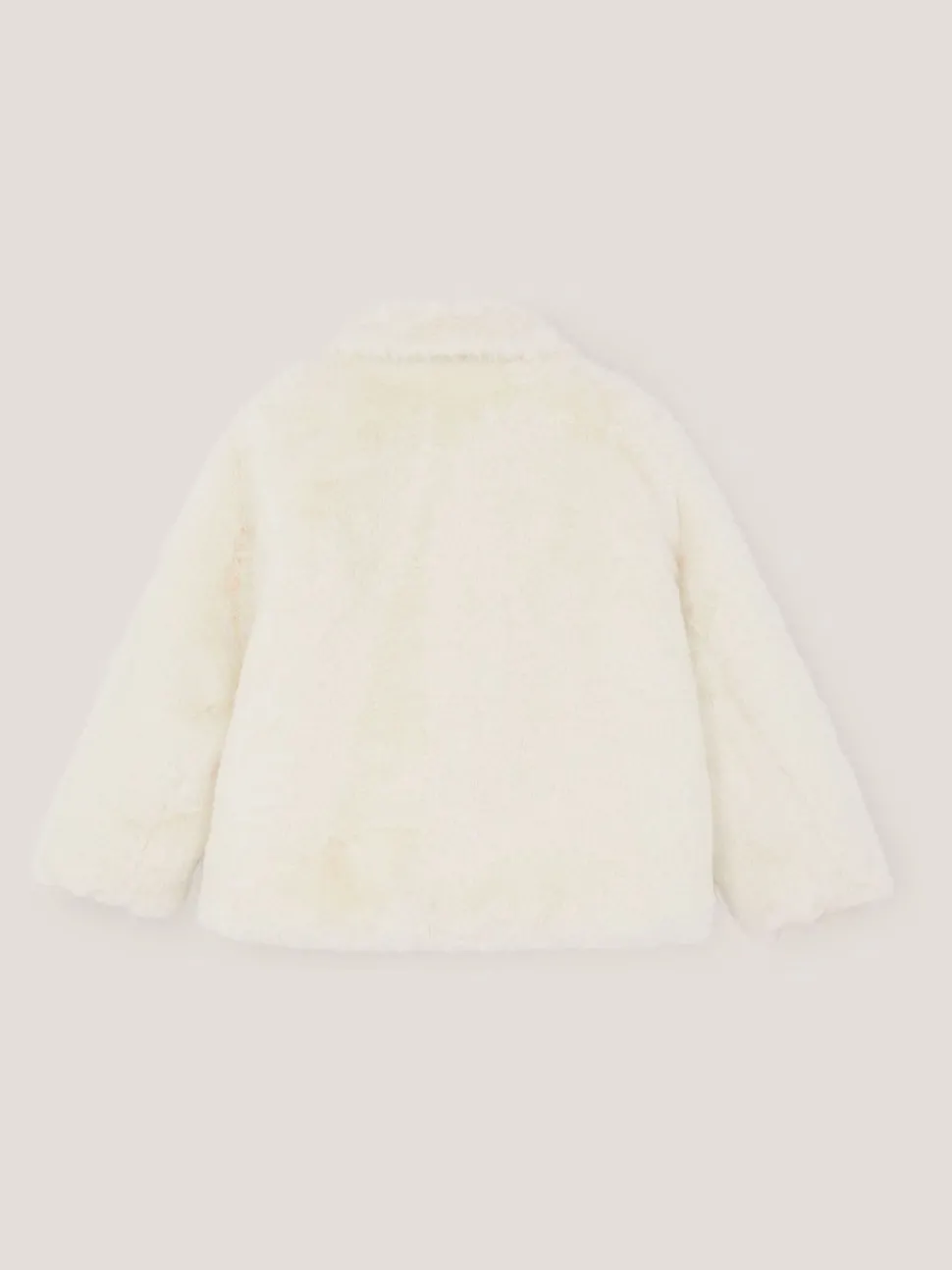 Monsoon Cream Bow Faux Fur Coat