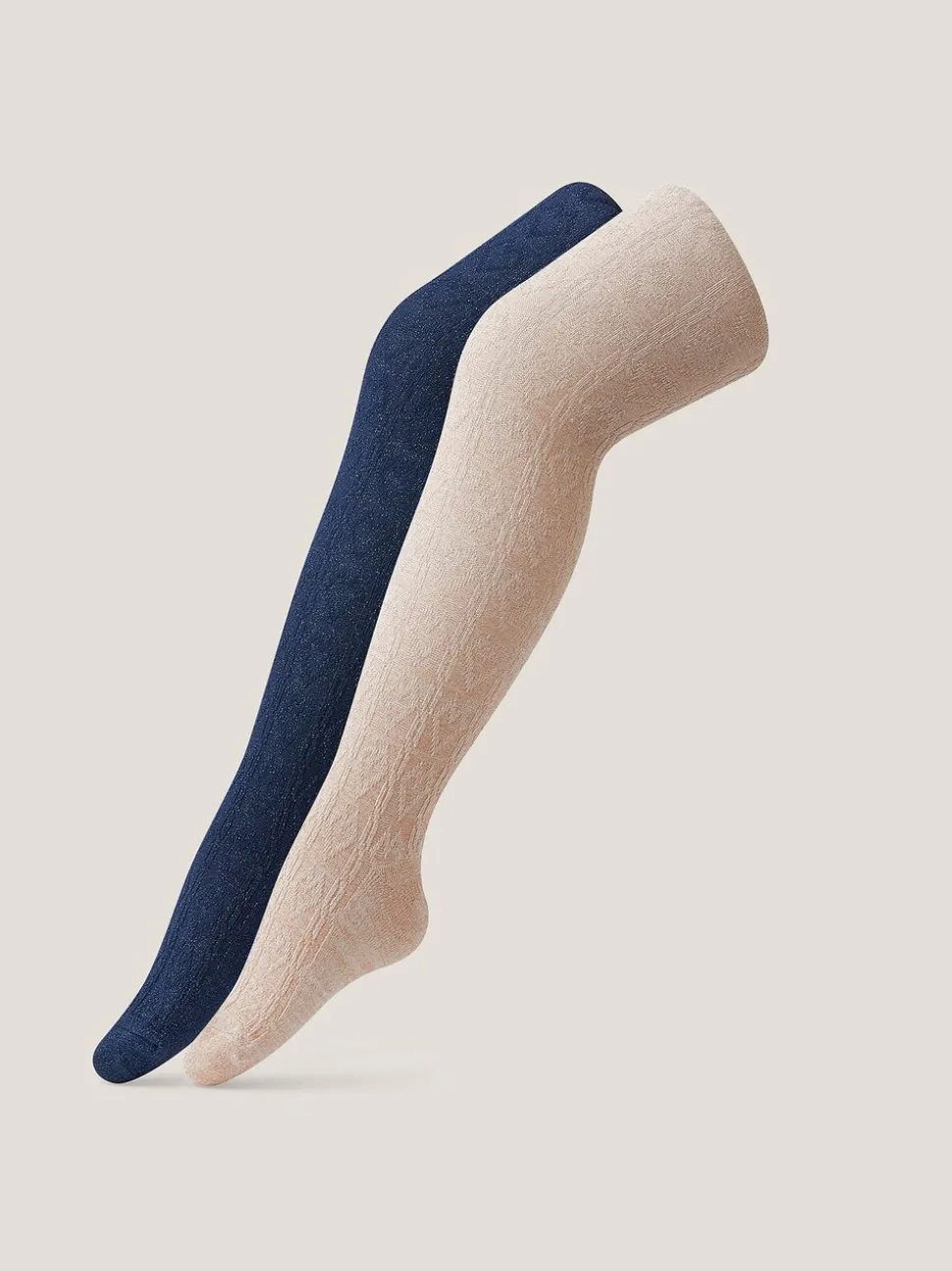 Monsoon Cream Cable Heart Tights 2 Pack