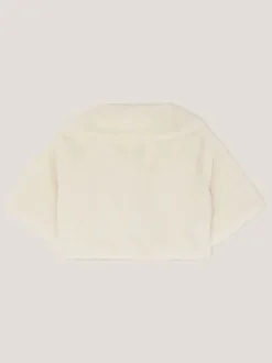 Monsoon Cream Faux Fur Collared Shrug