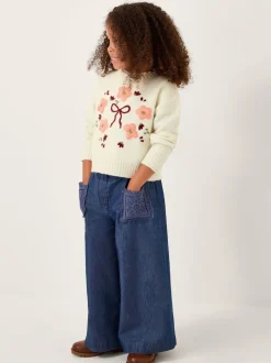 Monsoon Cream Floral Embroidered Jumper