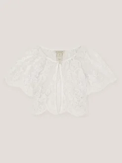Monsoon Cream Lola Lace Short Sleeve Cover Up