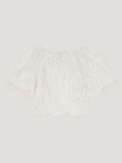 Monsoon Cream Lola Lace Short Sleeve Cover Up