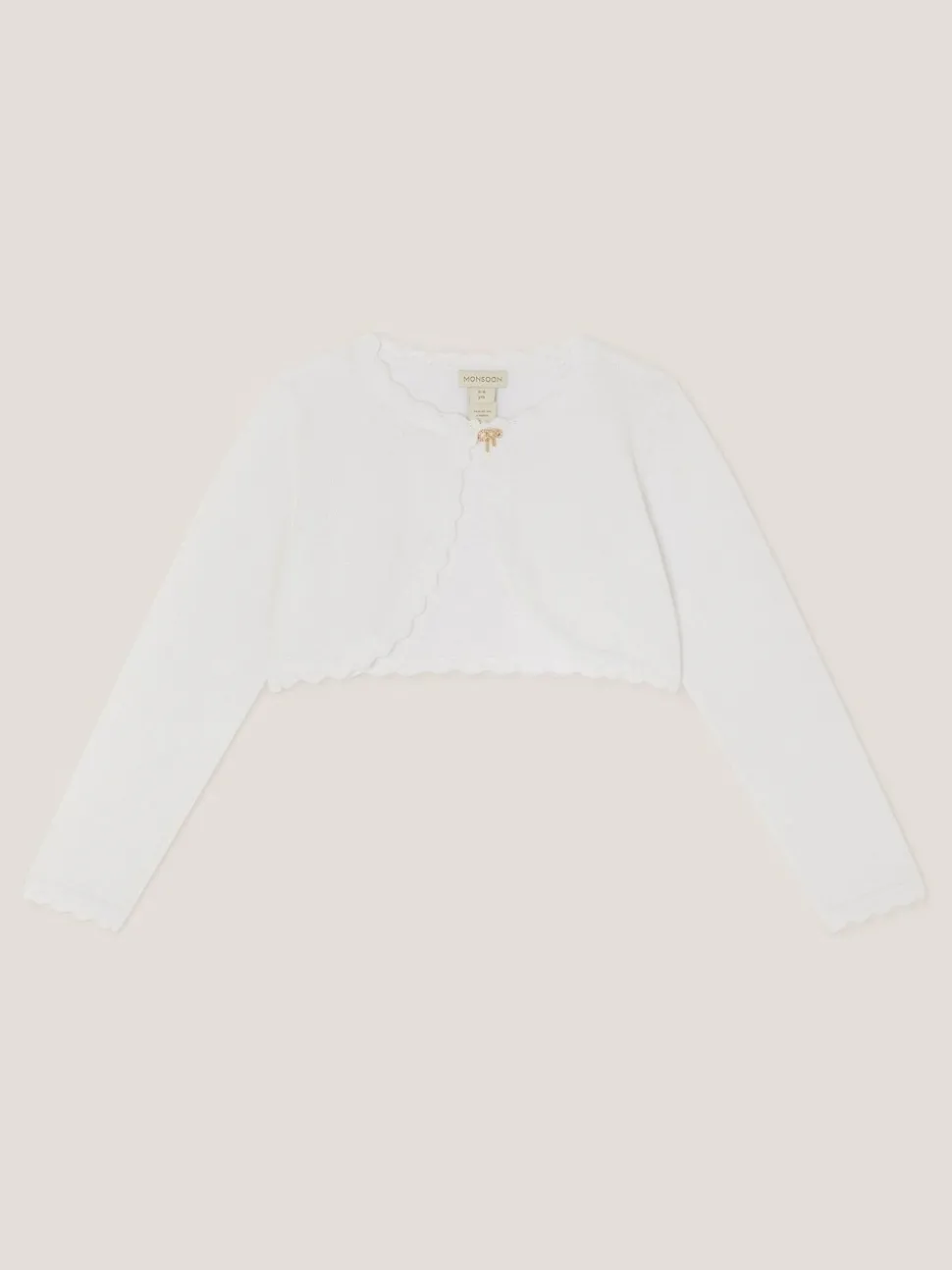 Monsoon Cream Maeve Bow Button Cardigan