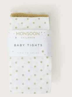 Monsoon Gold Baby Glitter Tights 3 Pack