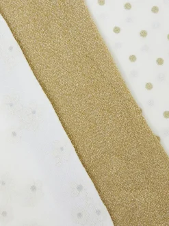 Monsoon Gold Baby Glitter Tights 3 Pack