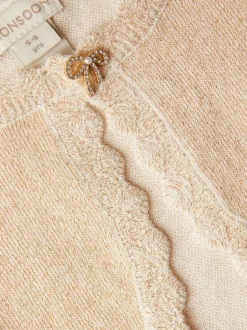 Monsoon Gold Maeve Bow Button Cardigan