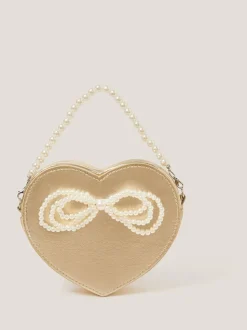 Monsoon Gold Pearl Heart Bag