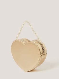 Monsoon Gold Pearl Heart Bag