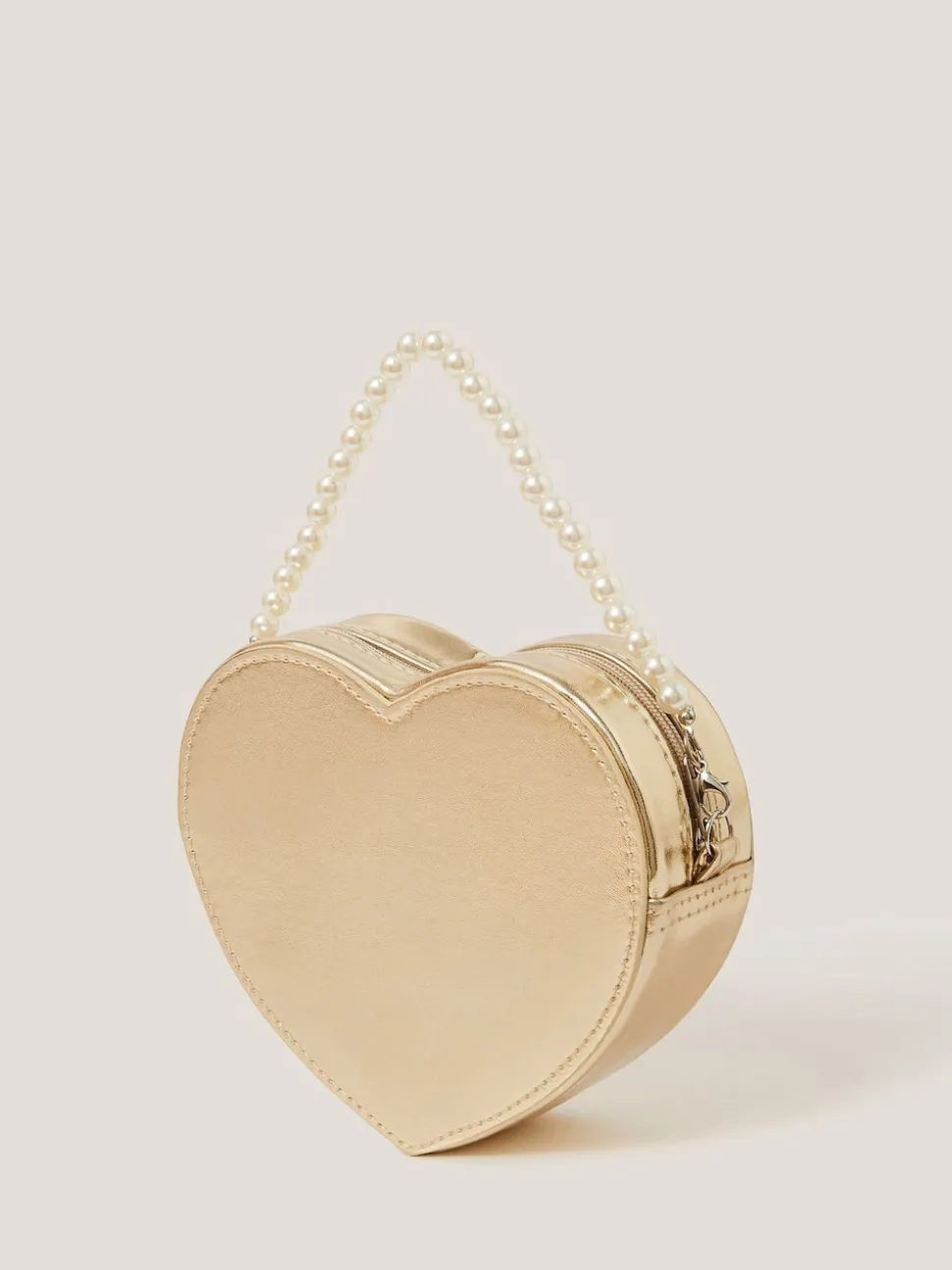 Monsoon Gold Pearl Heart Bag