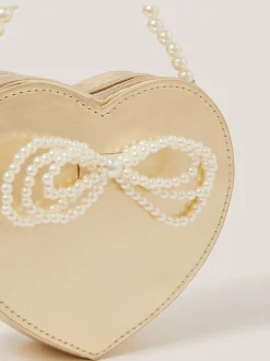 Monsoon Gold Pearl Heart Bag