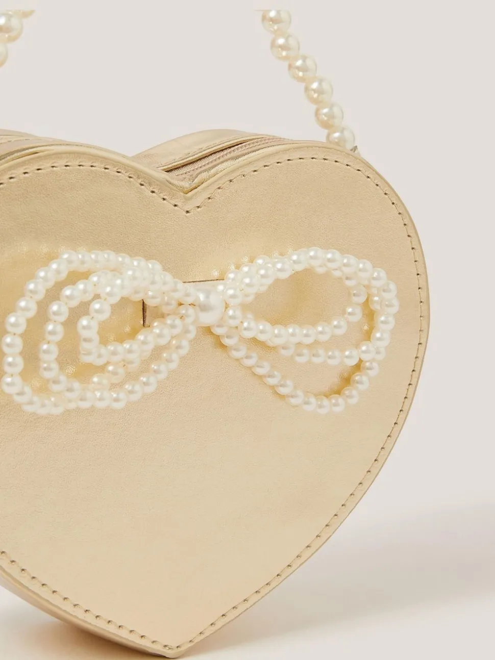 Monsoon Gold Pearl Heart Bag