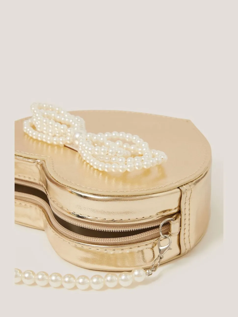 Monsoon Gold Pearl Heart Bag