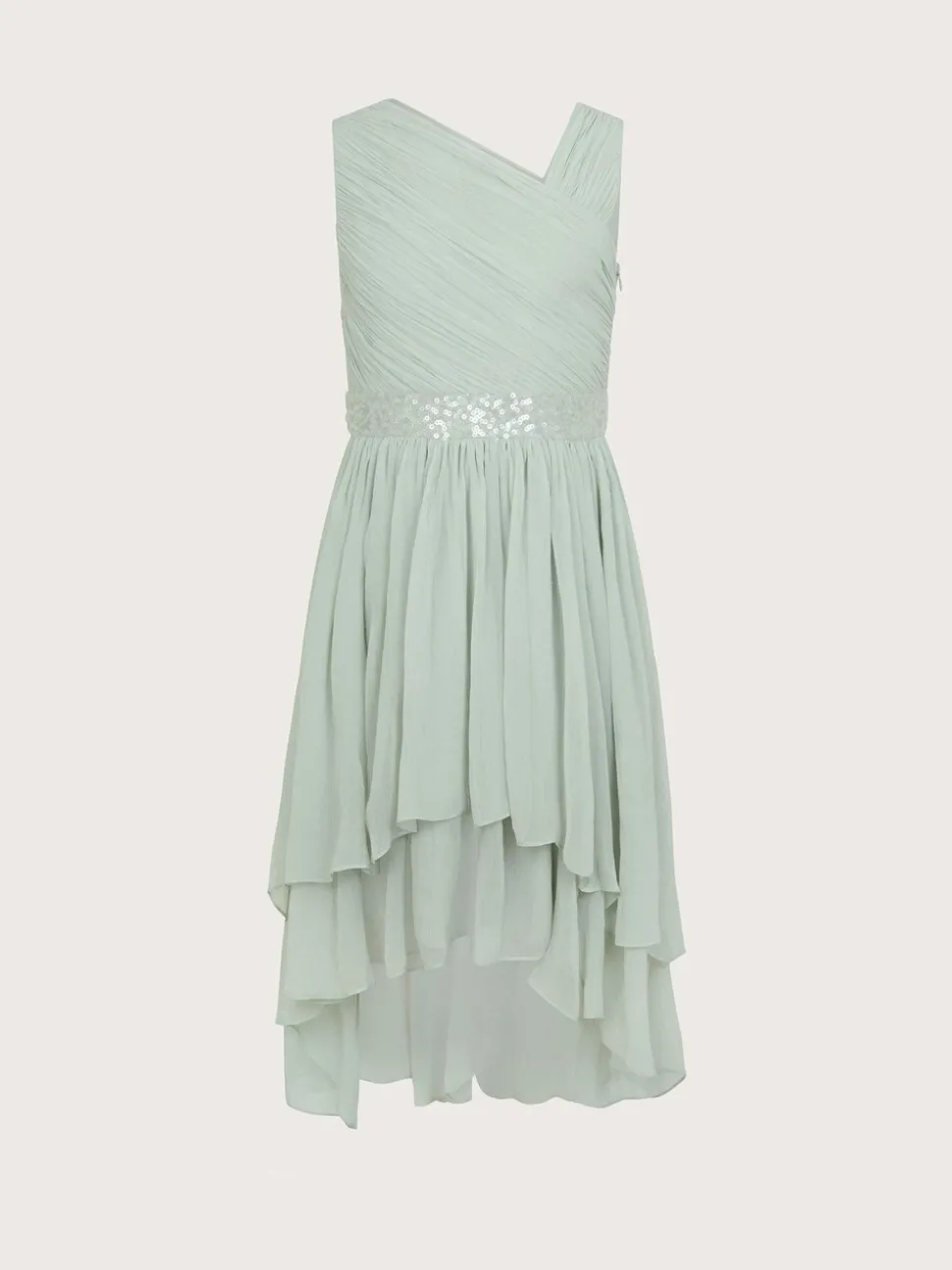 Monsoon Green Abigail One-Shoulder Prom Dress