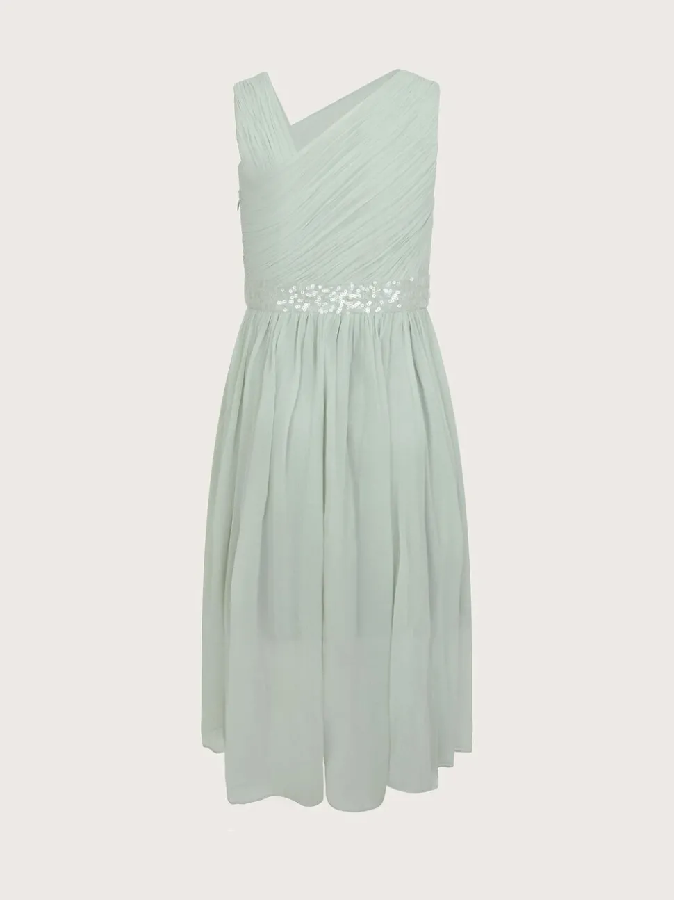 Monsoon Green Abigail One-Shoulder Prom Dress