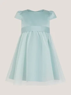 Monsoon Green Baby Satin Bridesmaid Dress