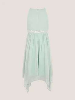 Monsoon Green Idaho Halter Chiffon Prom Dress