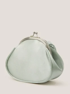Monsoon Green Rose Satin Clip Frame Bag