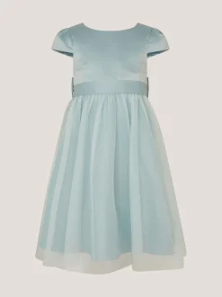 Monsoon Green Satin Bridesmaid Dress