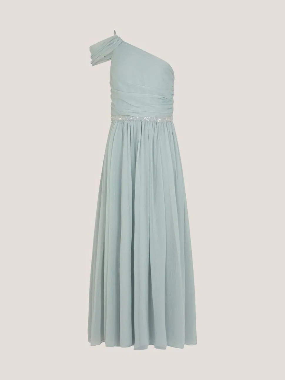 Monsoon Green Sequin One Shoulder Prom Dress