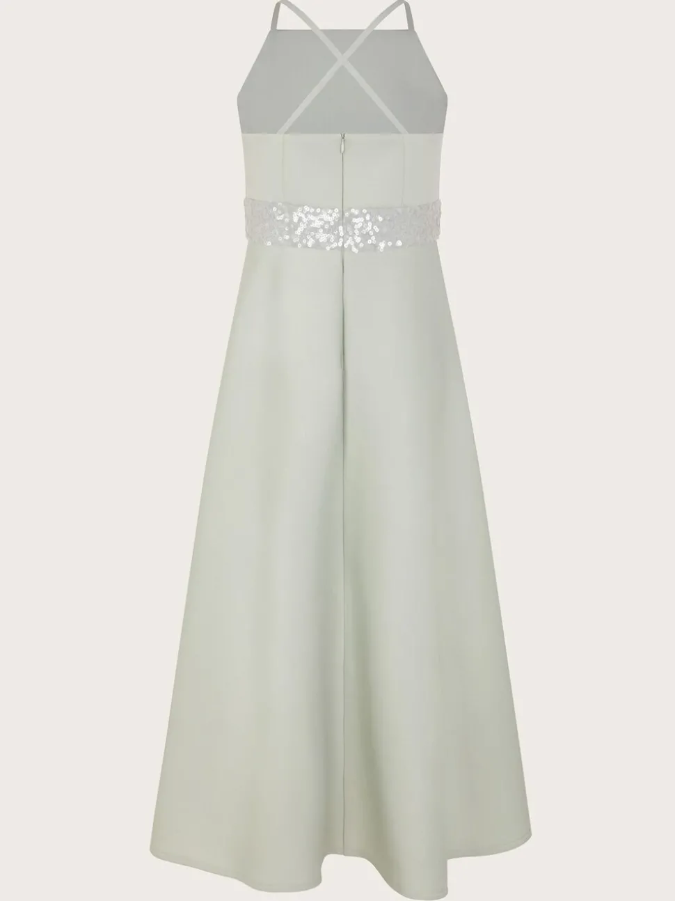 Monsoon Green Strappy Sequin High Low Prom Dress