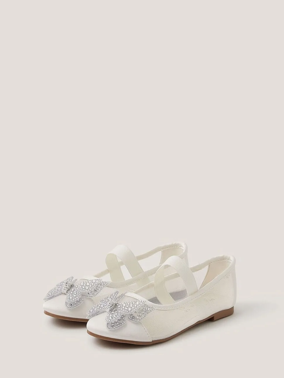Monsoon Natural Butterfly Mesh Ballet Flats