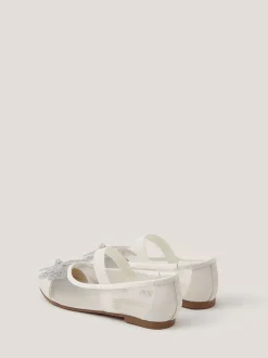 Monsoon Natural Butterfly Mesh Ballet Flats