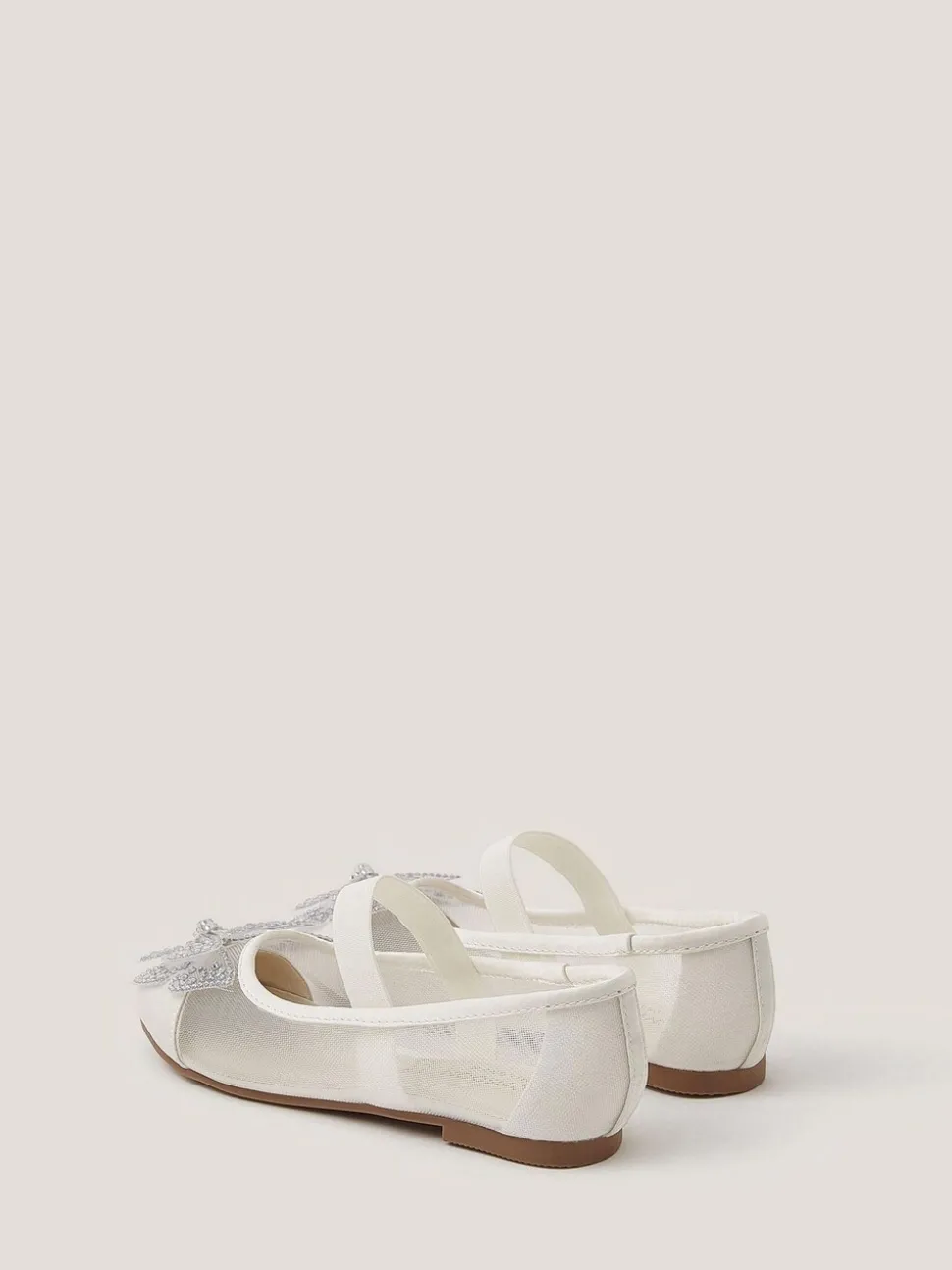 Monsoon Natural Butterfly Mesh Ballet Flats