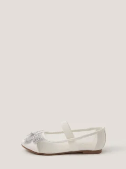 Monsoon Natural Butterfly Mesh Ballet Flats