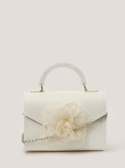 Monsoon Natural Organza Flower Glitter Bag