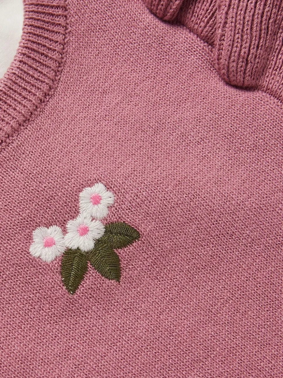 Monsoon Pink Baby Top and Knit Dungarees Set